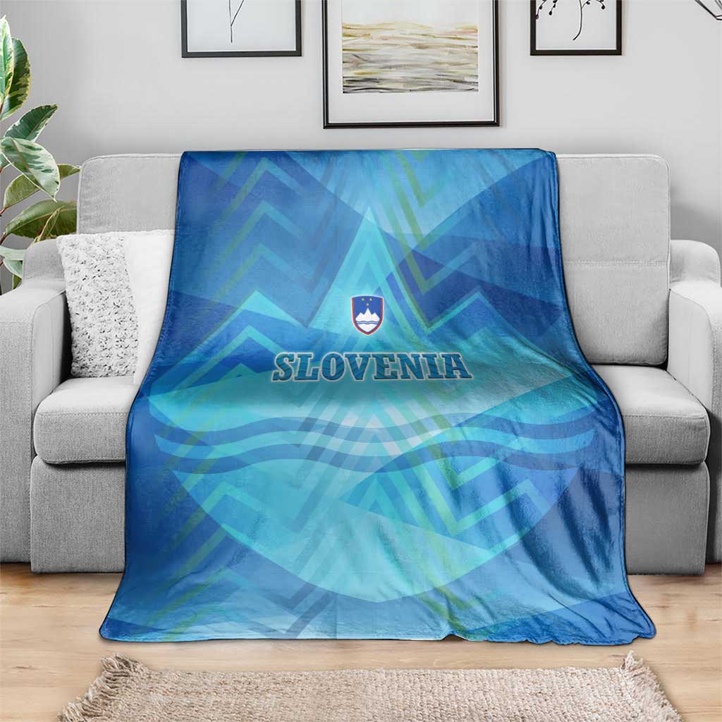 Slovenia Sport Blanket Alpine-Inspired Design with National Crest