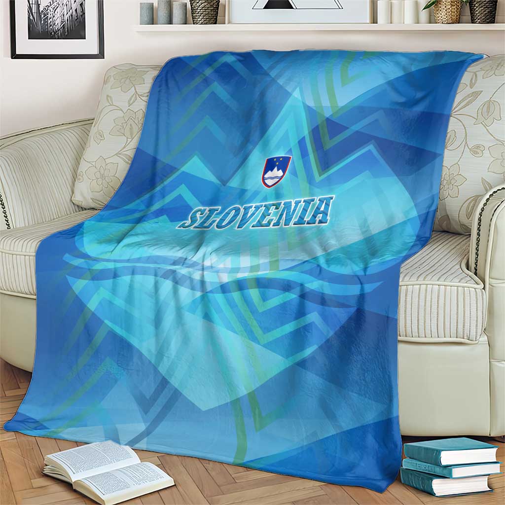 Slovenia Sport Blanket Alpine-Inspired Design with National Crest