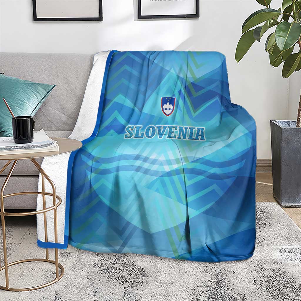 Slovenia Sport Blanket Alpine-Inspired Design with National Crest