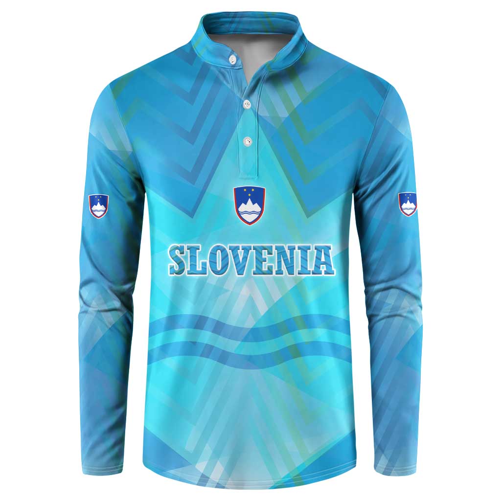 Slovenia Sport Button Sweatshirt Alpine-Inspired Design with National Crest