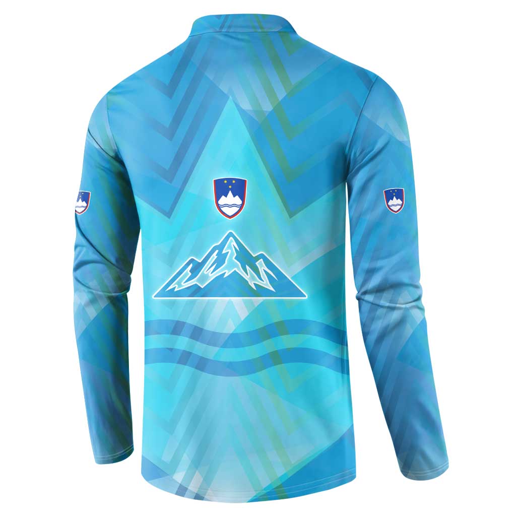 Slovenia Sport Button Sweatshirt Alpine-Inspired Design with National Crest