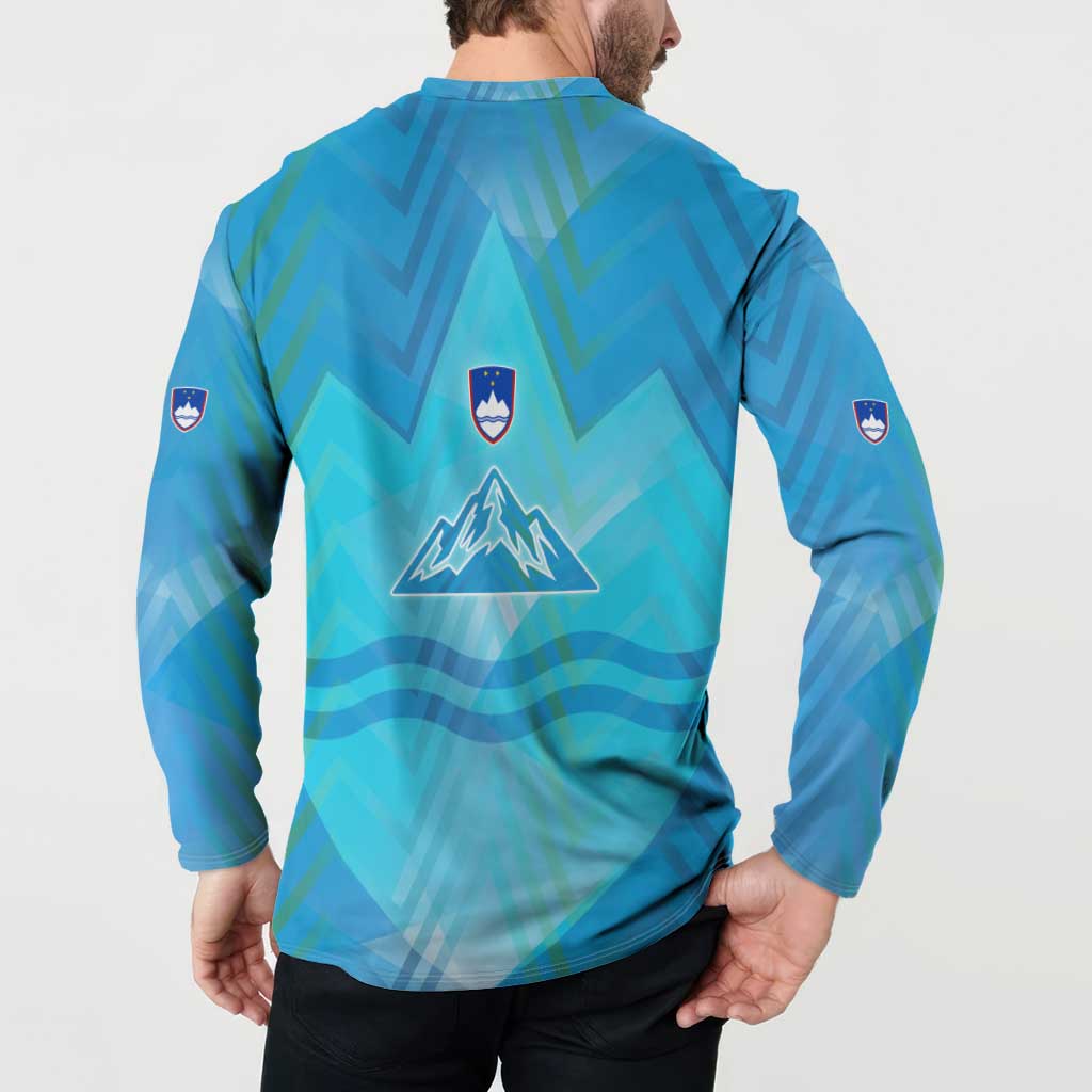 Slovenia Sport Button Sweatshirt Alpine-Inspired Design with National Crest