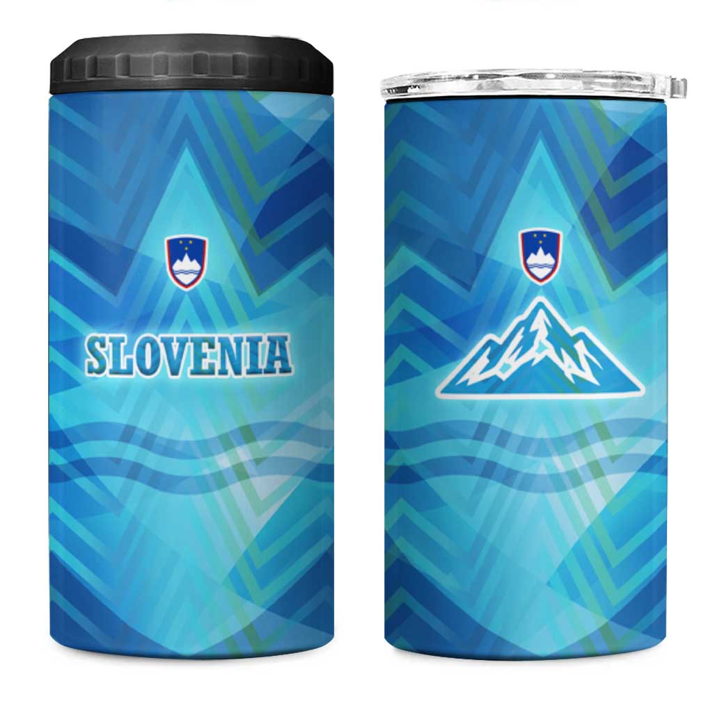 Slovenia Sport 4 in 1 Can Cooler Tumbler Alpine-Inspired Design with National Crest