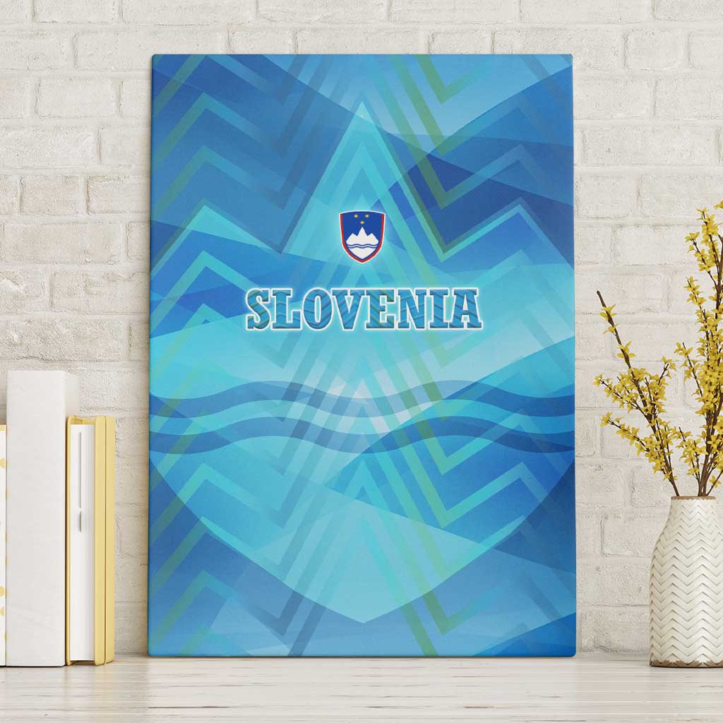 Slovenia Sport Canvas Wall Art Alpine-Inspired Design with National Crest