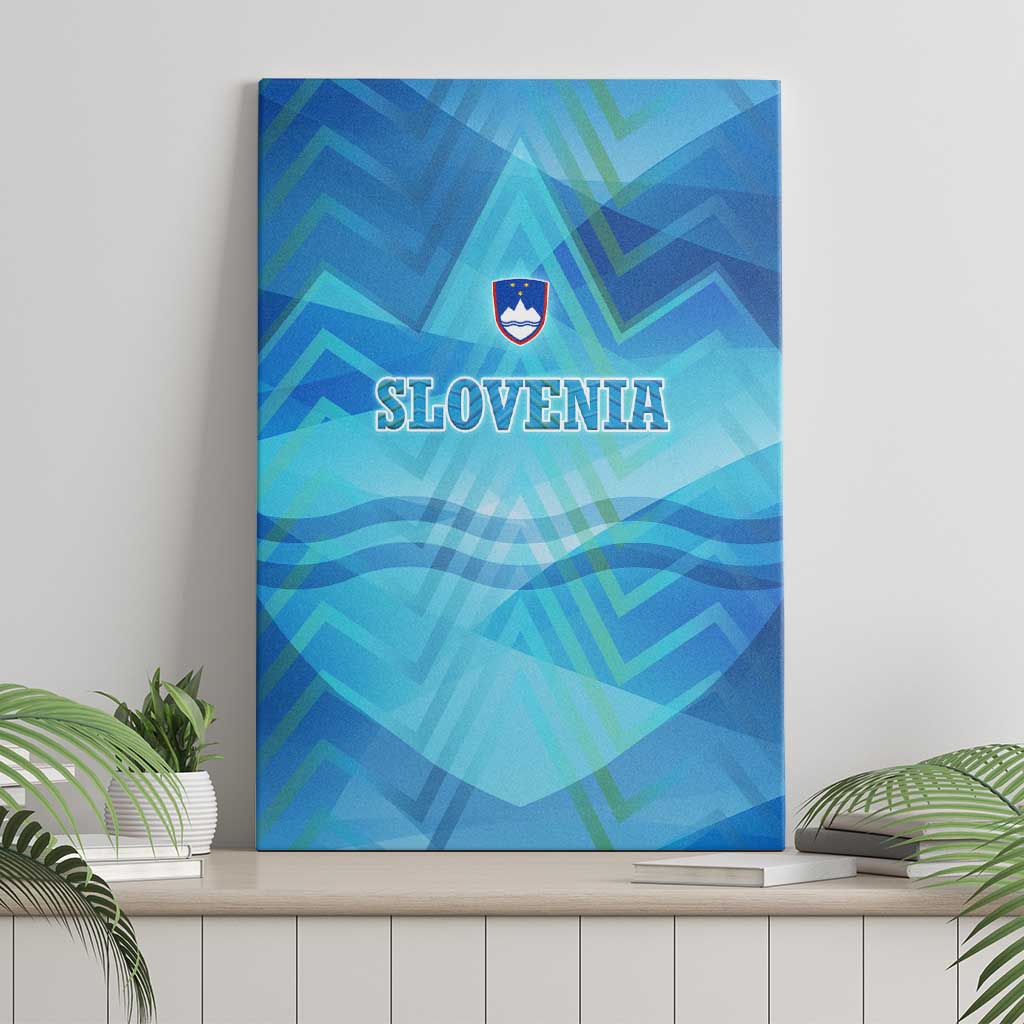 Slovenia Sport Canvas Wall Art Alpine-Inspired Design with National Crest