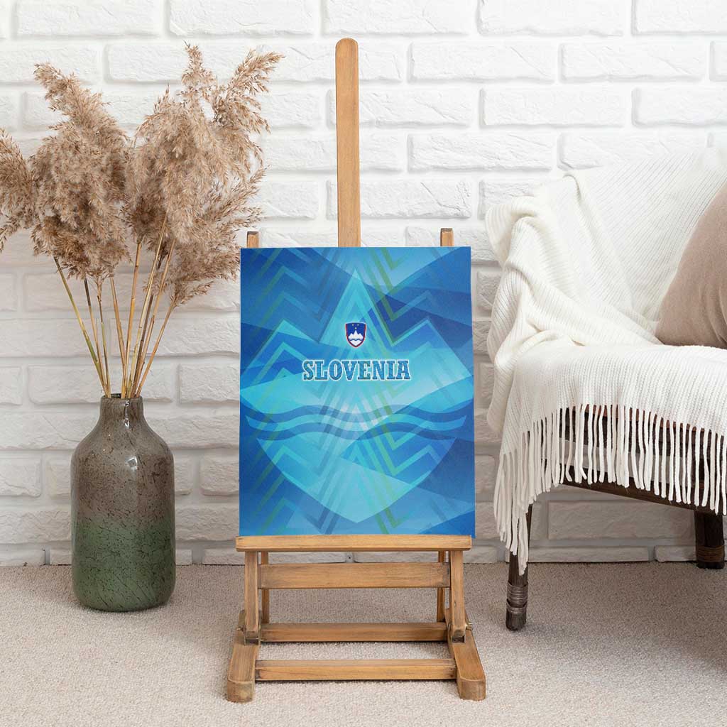 Slovenia Sport Canvas Wall Art Alpine-Inspired Design with National Crest