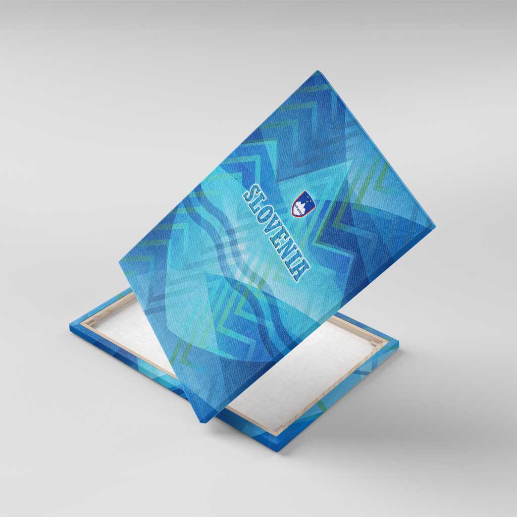 Slovenia Sport Canvas Wall Art Alpine-Inspired Design with National Crest