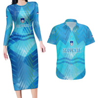 Slovenia Sport Couples Matching Long Sleeve Bodycon Dress and Hawaiian Shirt Alpine-Inspired Design with National Crest
