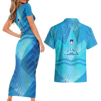 Slovenia Sport Couples Matching Short Sleeve Bodycon Dress and Hawaiian Shirt Alpine-Inspired Design with National Crest