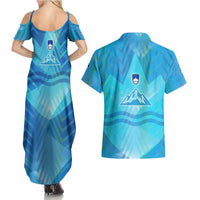 Slovenia Sport Couples Matching Summer Maxi Dress and Hawaiian Shirt Alpine-Inspired Design with National Crest