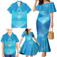 Slovenia Sport Family Matching Mermaid Dress and Hawaiian Shirt Alpine-Inspired Design with National Crest