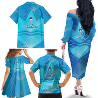 Slovenia Sport Family Matching Off The Shoulder Long Sleeve Dress and Hawaiian Shirt Alpine-Inspired Design with National Crest