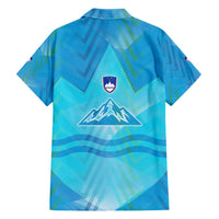 Slovenia Sport Family Matching Off Shoulder Short Dress and Hawaiian Shirt Alpine-Inspired Design with National Crest