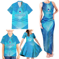 Slovenia Sport Family Matching Tank Maxi Dress and Hawaiian Shirt Alpine-Inspired Design with National Crest