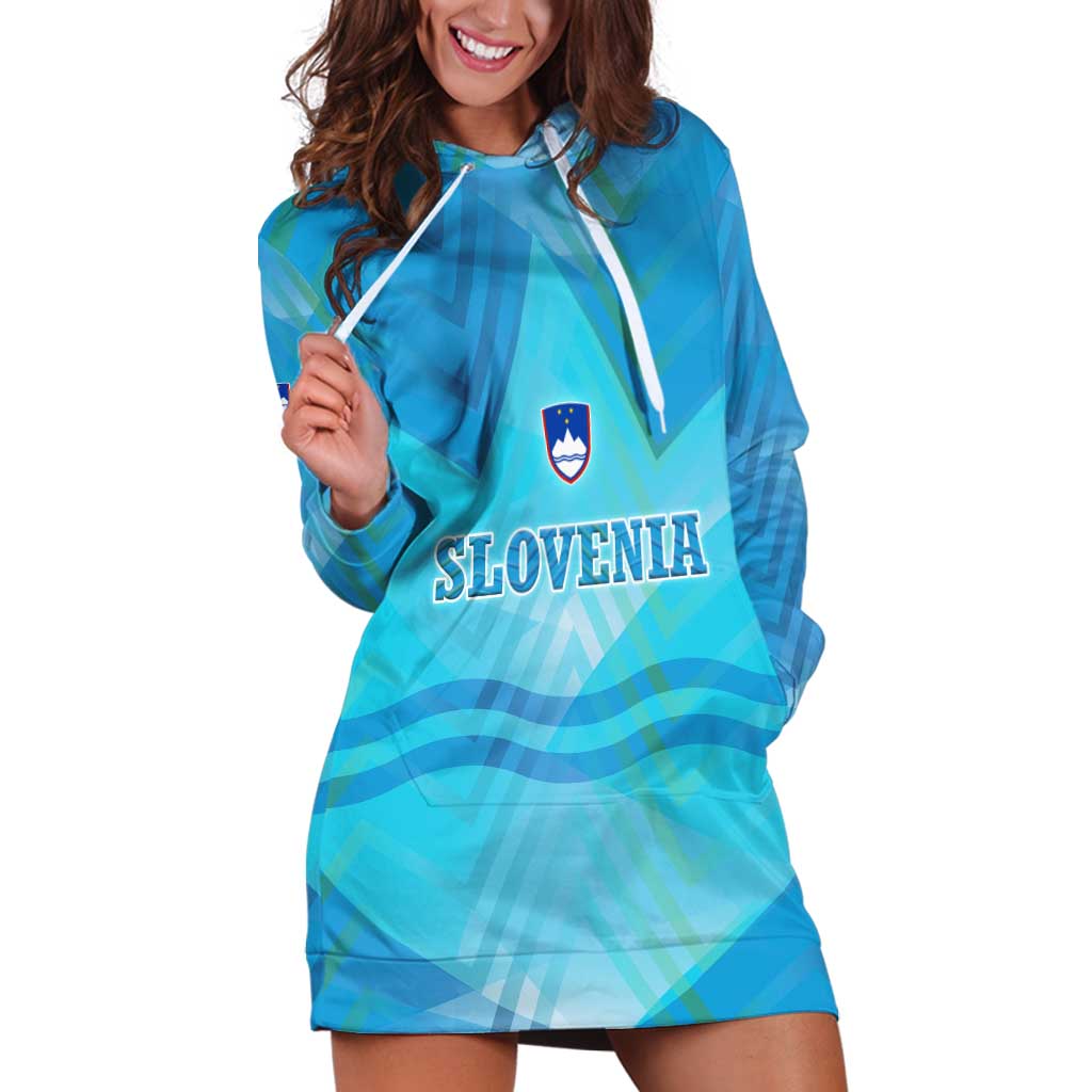 Slovenia Sport Hoodie Dress Alpine-Inspired Design with National Crest