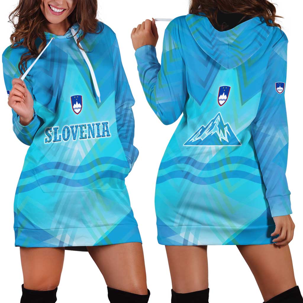 Slovenia Sport Hoodie Dress Alpine-Inspired Design with National Crest