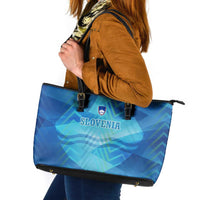 Slovenia Sport Leather Tote Bag Alpine-Inspired Design with National Crest