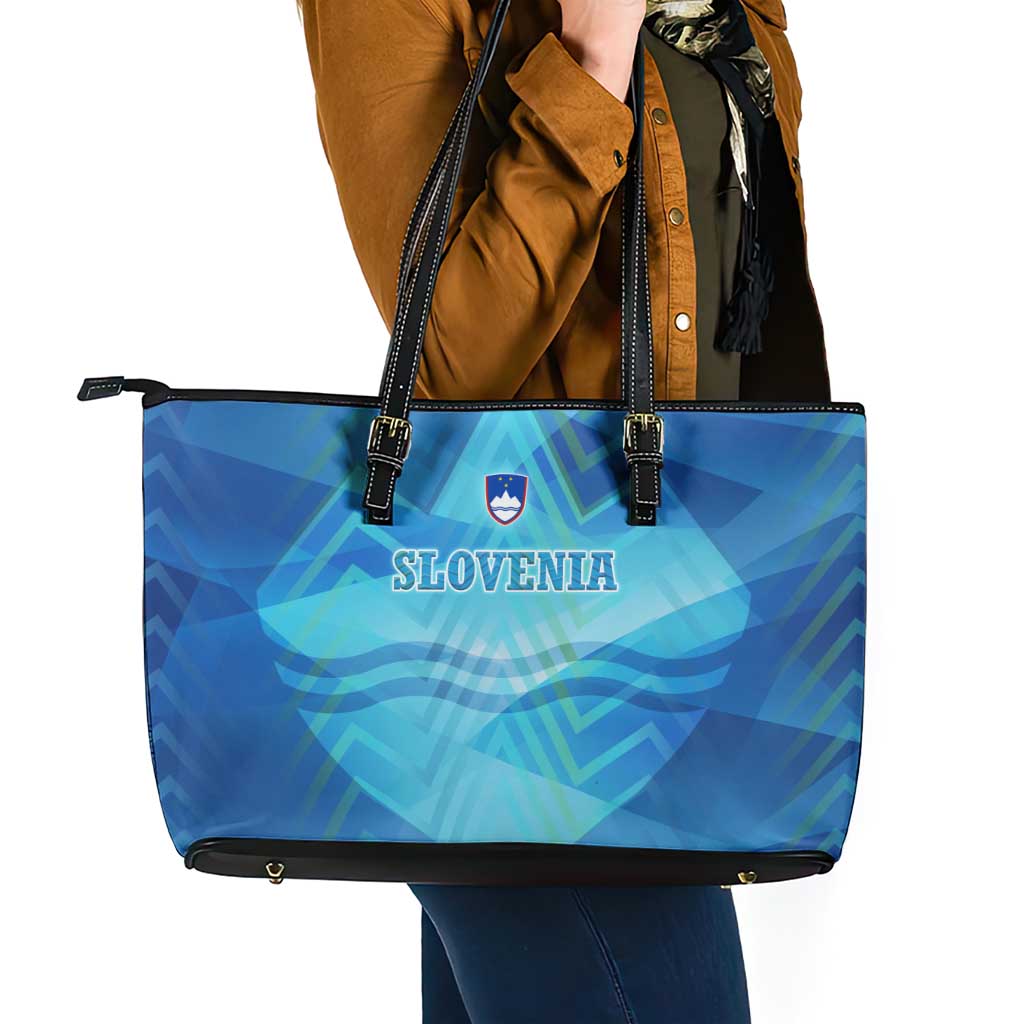 Slovenia Sport Leather Tote Bag Alpine-Inspired Design with National Crest