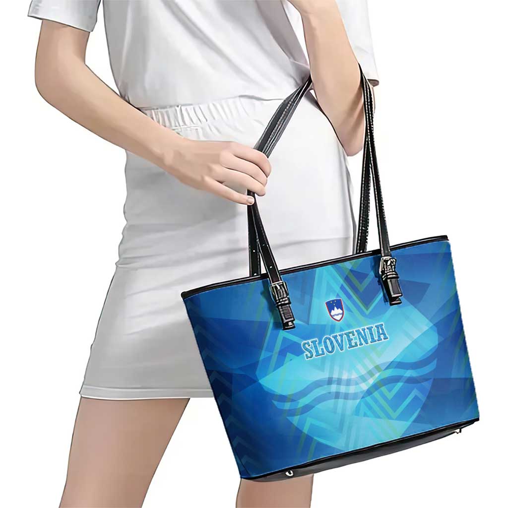 Slovenia Sport Leather Tote Bag Alpine-Inspired Design with National Crest