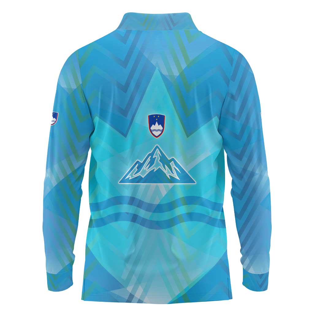 Slovenia Sport Long Sleeve Polo Shirt Alpine-Inspired Design with National Crest