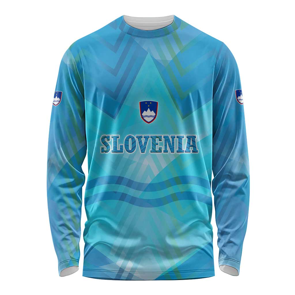 Slovenia Sport Long Sleeve Shirt Alpine-Inspired Design with National Crest