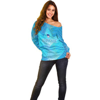 Slovenia Sport Off Shoulder Sweater Alpine-Inspired Design with National Crest