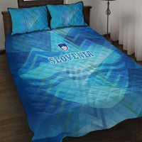 Slovenia Sport Quilt Bed Set Alpine-Inspired Design with National Crest