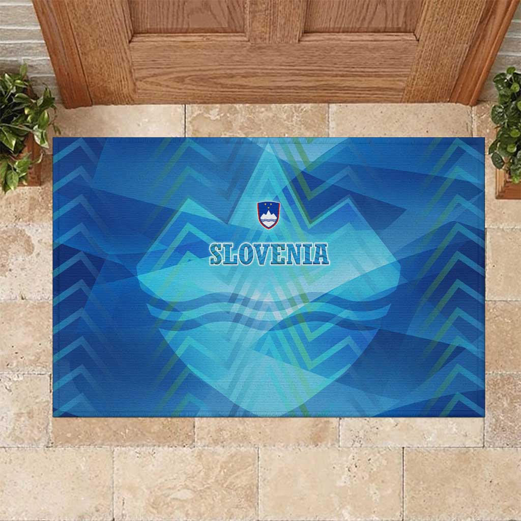 Slovenia Sport Rubber Doormat Alpine-Inspired Design with National Crest