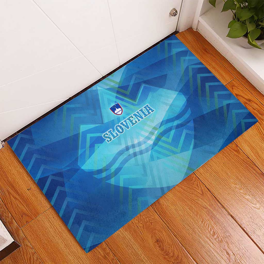 Slovenia Sport Rubber Doormat Alpine-Inspired Design with National Crest