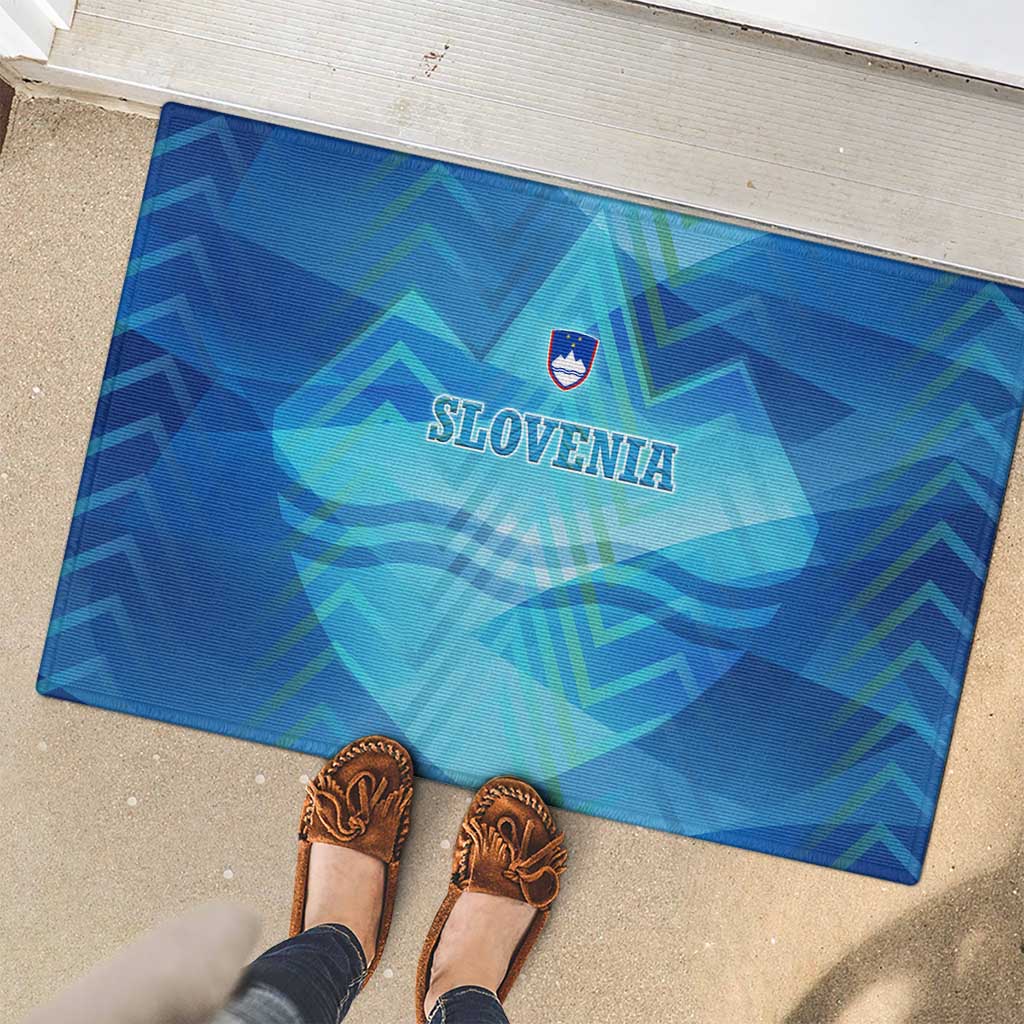 Slovenia Sport Rubber Doormat Alpine-Inspired Design with National Crest