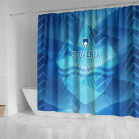 Slovenia Sport Shower Curtain Alpine-Inspired Design with National Crest