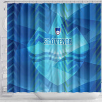Slovenia Sport Shower Curtain Alpine-Inspired Design with National Crest