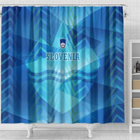 Slovenia Sport Shower Curtain Alpine-Inspired Design with National Crest