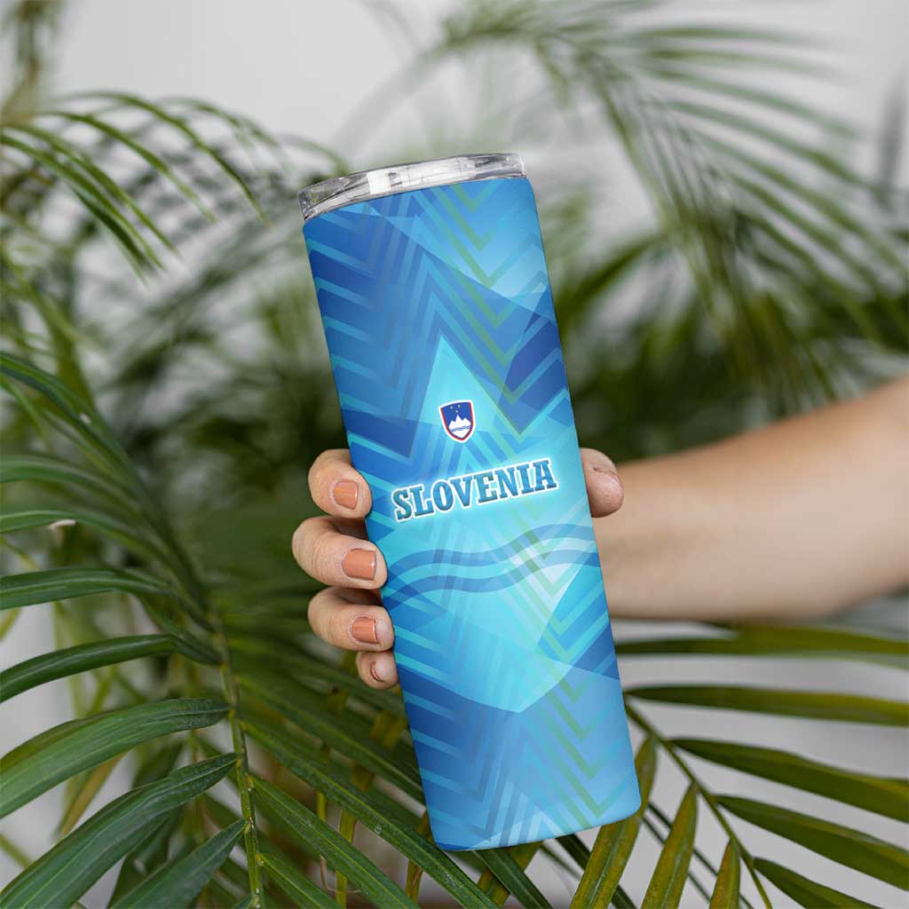 Slovenia Sport Skinny Tumbler Alpine-Inspired Design with National Crest