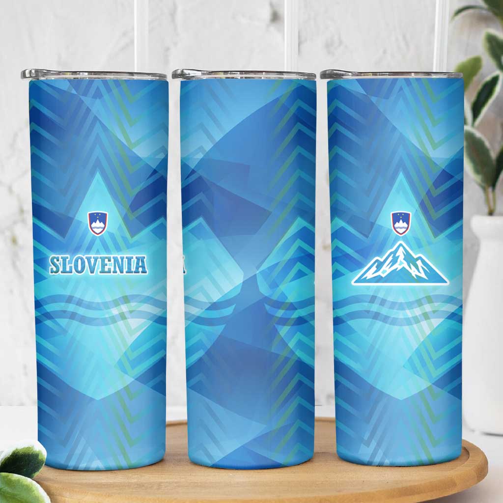Slovenia Sport Skinny Tumbler Alpine-Inspired Design with National Crest