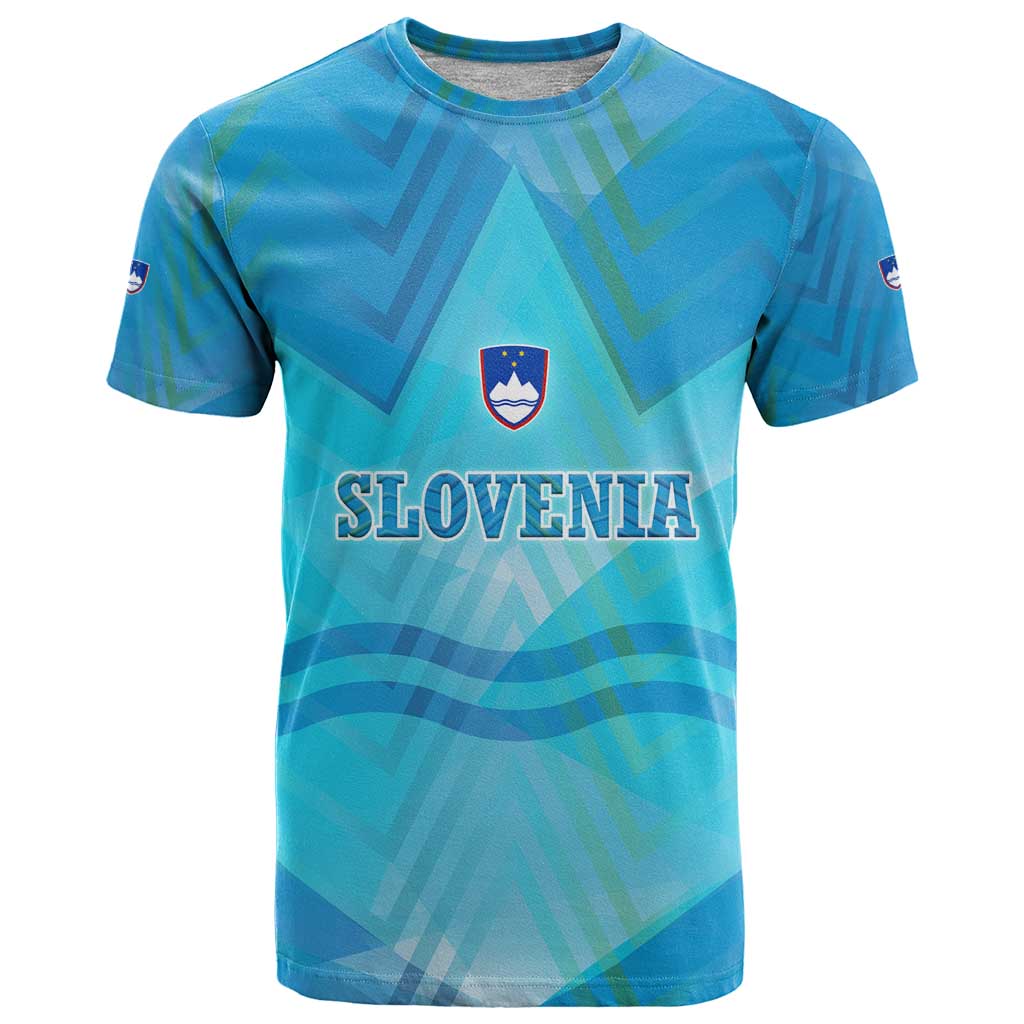 Slovenia Sport T Shirt Alpine-Inspired Design with National Crest