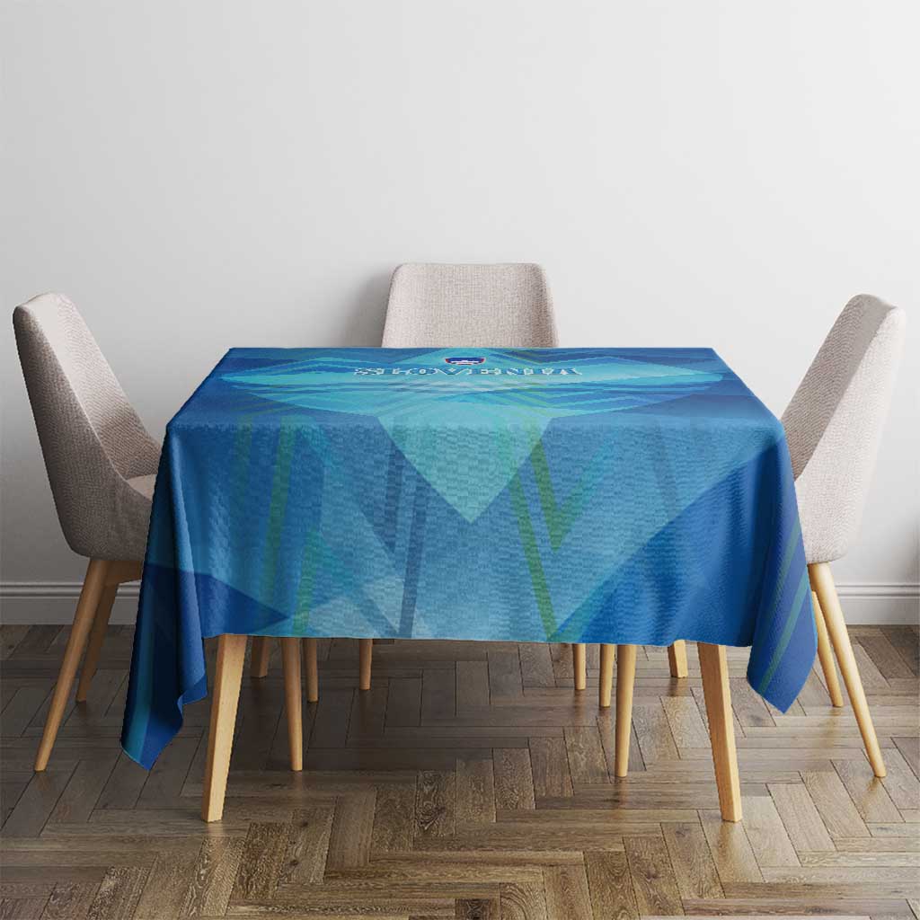 Slovenia Sport Tablecloth Alpine-Inspired Design with National Crest