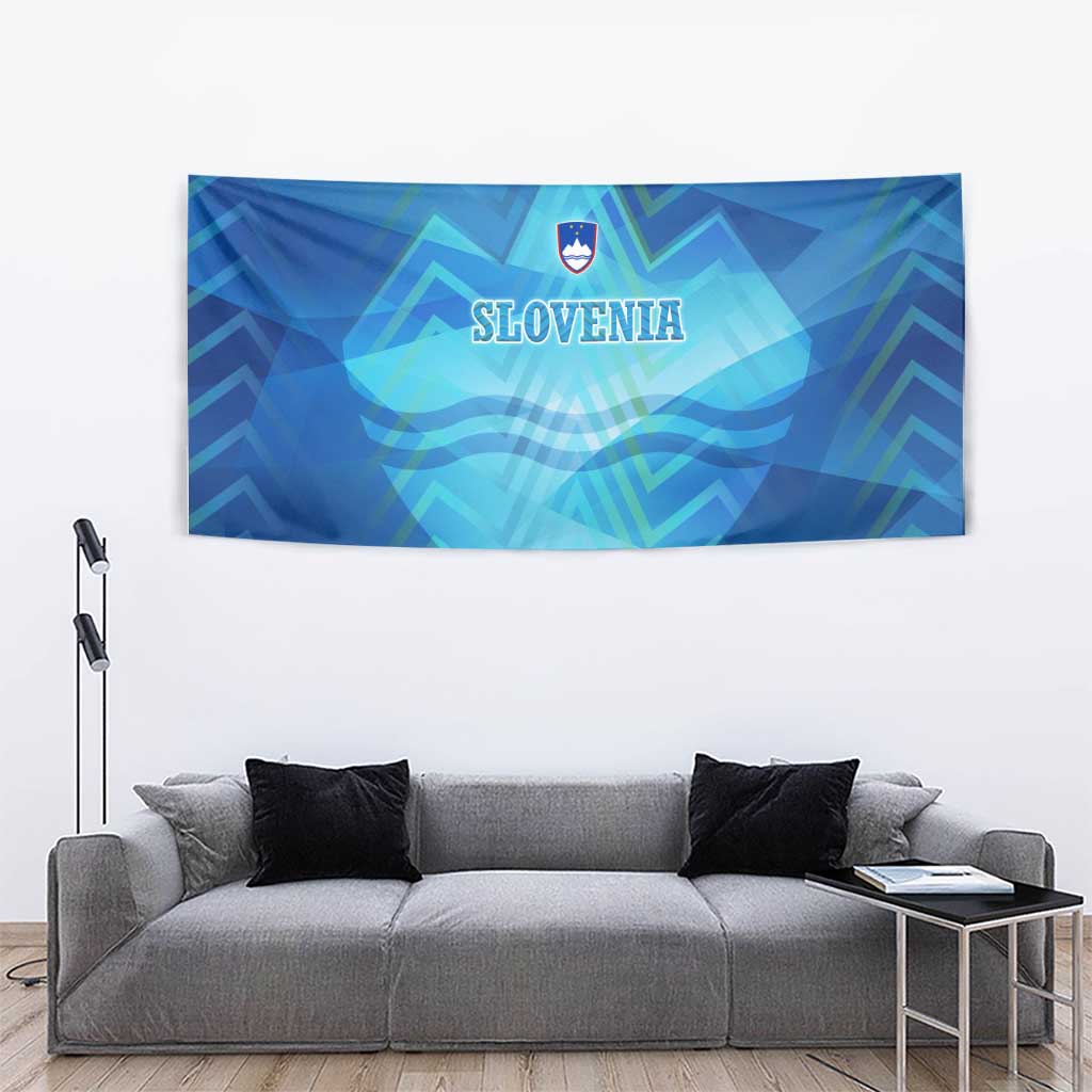 Slovenia Sport Tapestry Alpine-Inspired Design with National Crest