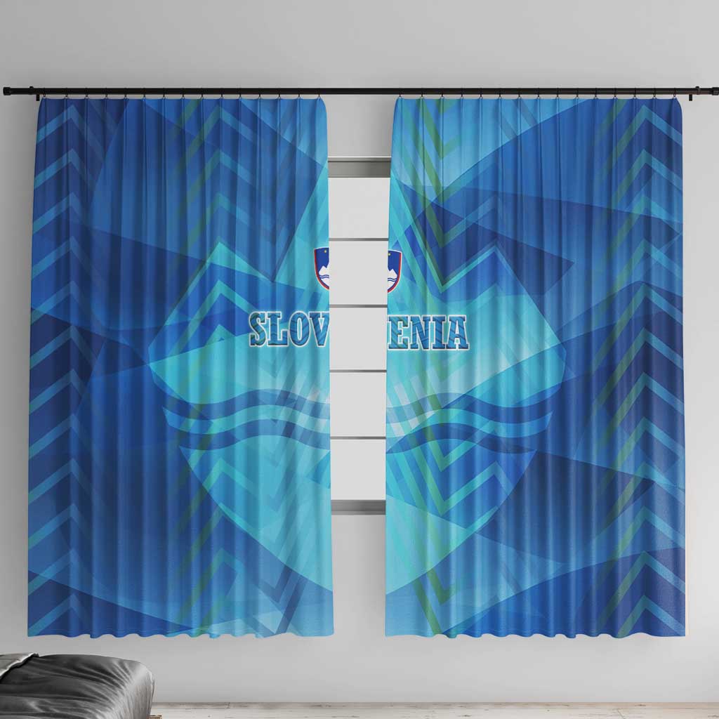 Slovenia Sport Window Curtain Alpine-Inspired Design with National Crest