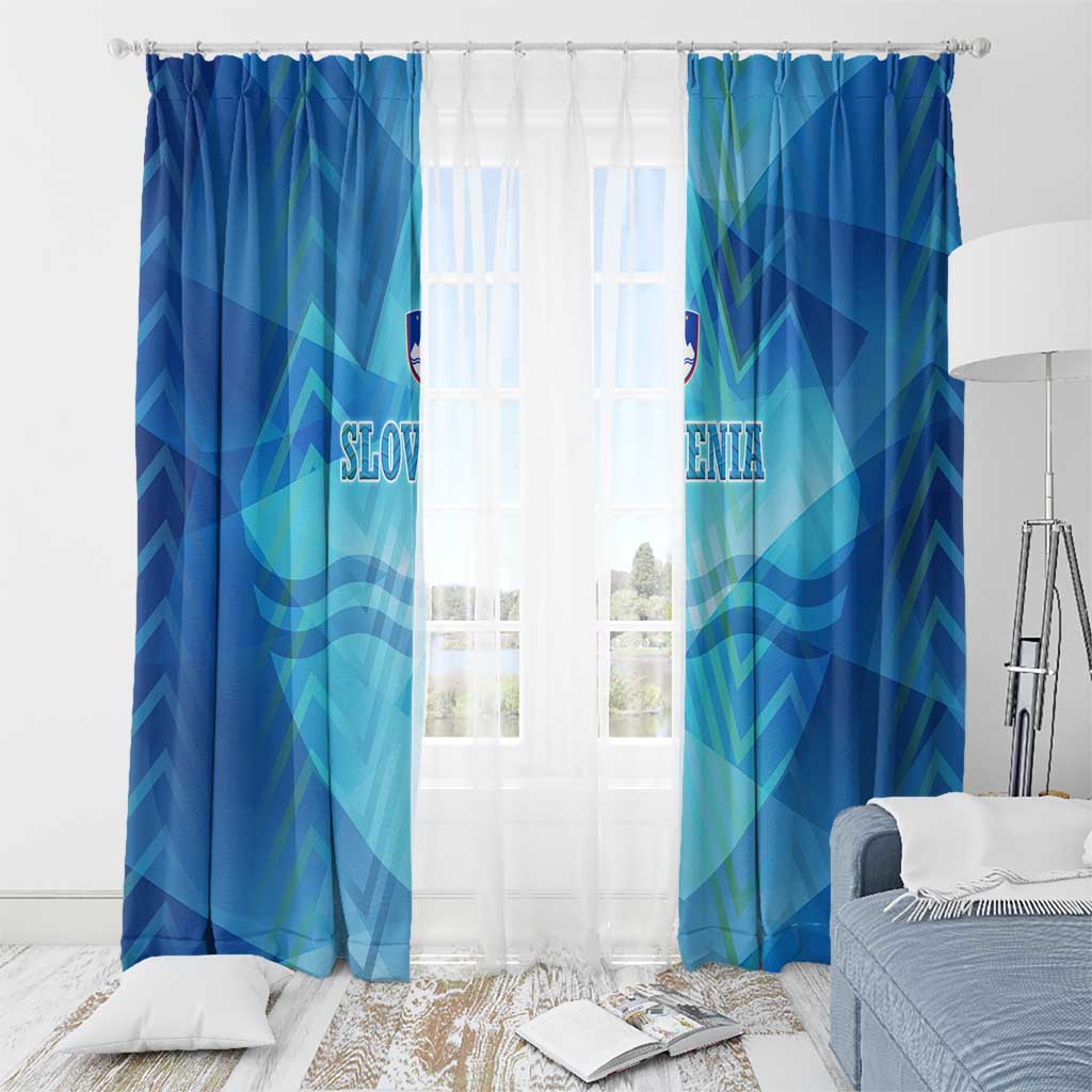 Slovenia Sport Window Curtain Alpine-Inspired Design with National Crest