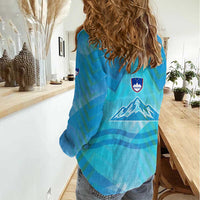 Slovenia Sport Women Casual Shirt Alpine-Inspired Design with National Crest