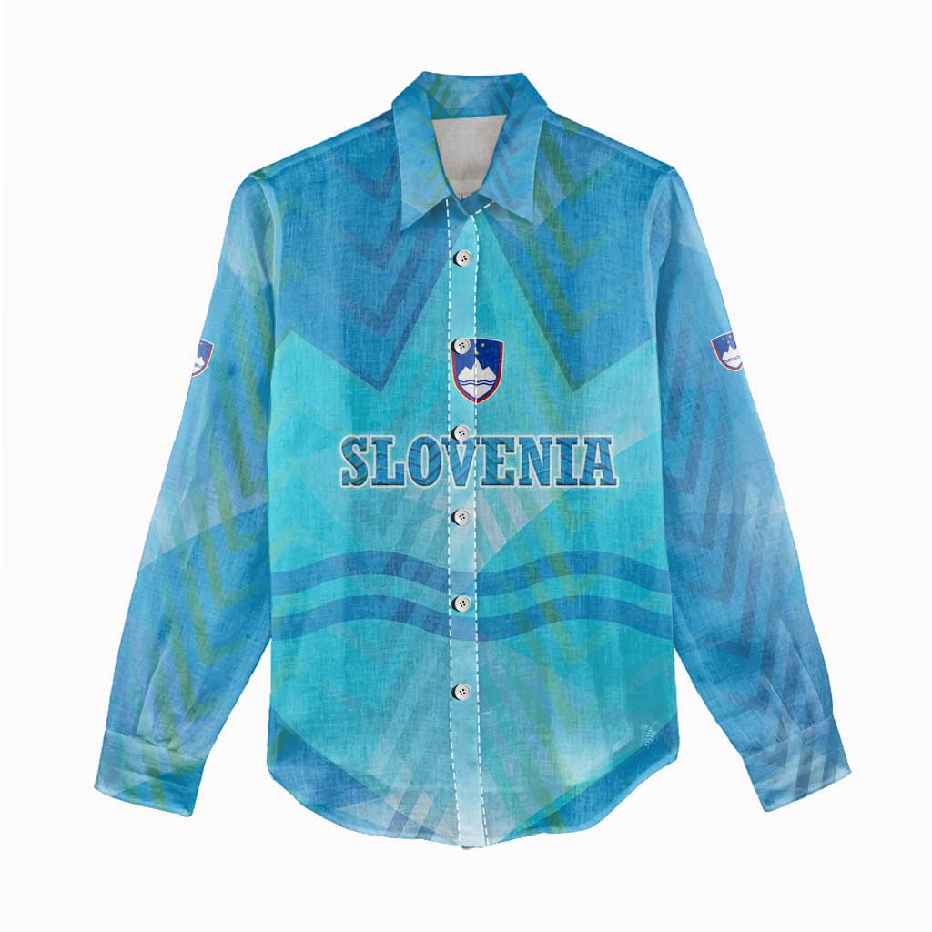 Slovenia Sport Women Casual Shirt Alpine-Inspired Design with National Crest