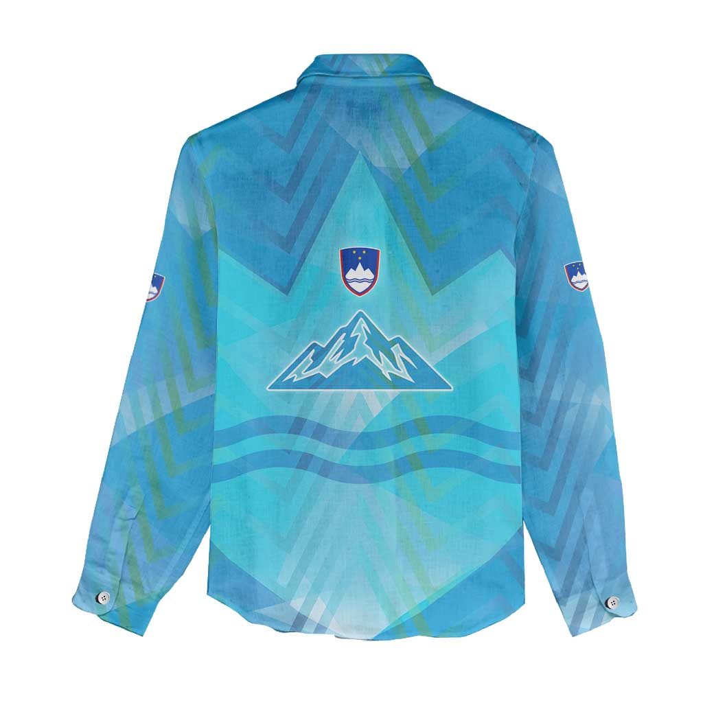 Slovenia Sport Women Casual Shirt Alpine-Inspired Design with National Crest