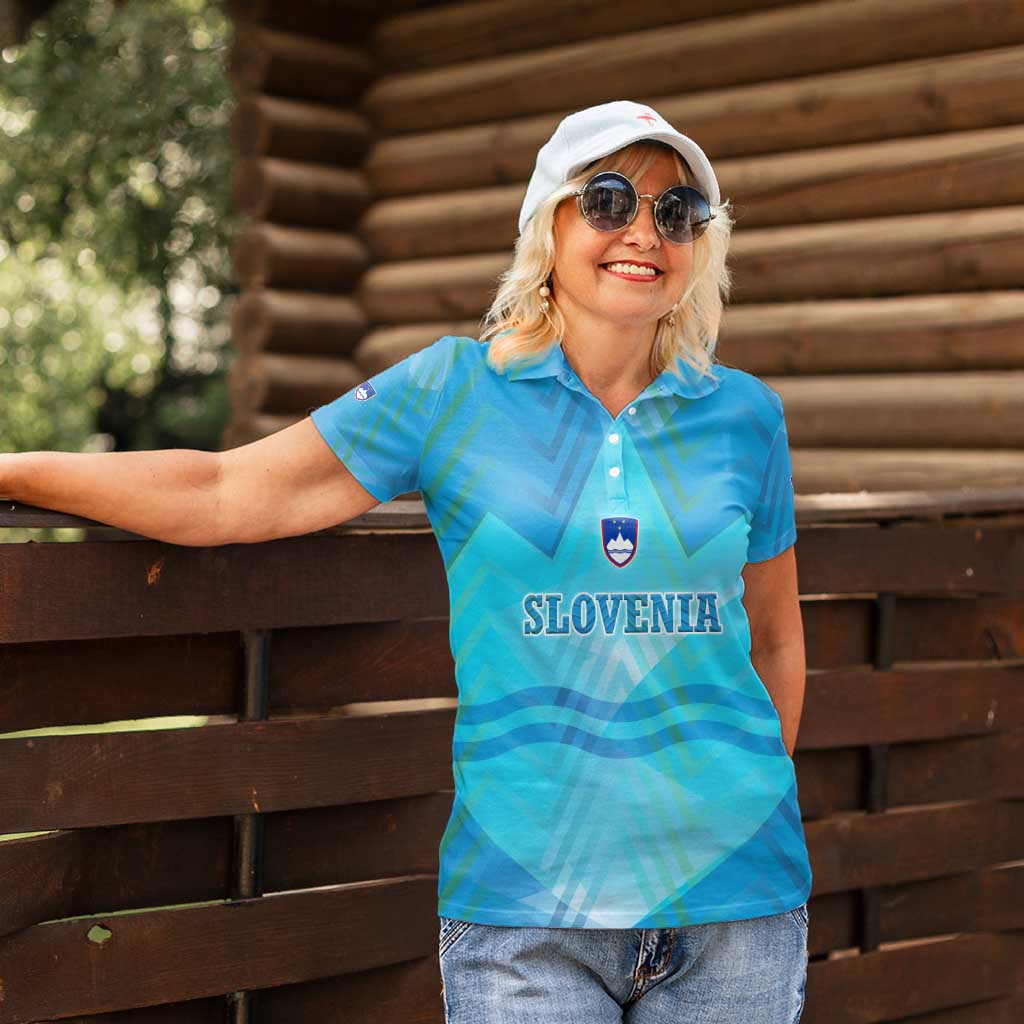 Slovenia Sport Women Polo Shirt Alpine-Inspired Design with National Crest
