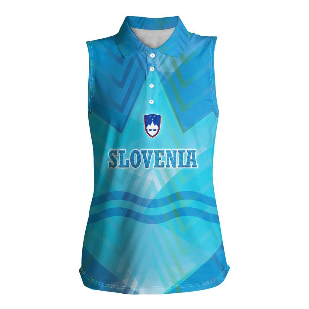 Slovenia Sport Women Sleeveless Polo Shirt Alpine-Inspired Design with National Crest