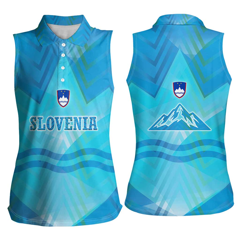 Slovenia Sport Women Sleeveless Polo Shirt Alpine-Inspired Design with National Crest