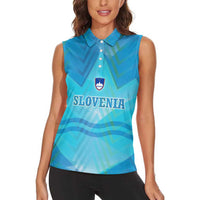 Slovenia Sport Women Sleeveless Polo Shirt Alpine-Inspired Design with National Crest