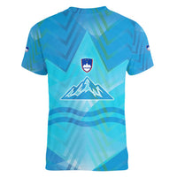 Slovenia Sport Women V-Neck T-Shirt Alpine-Inspired Design with National Crest