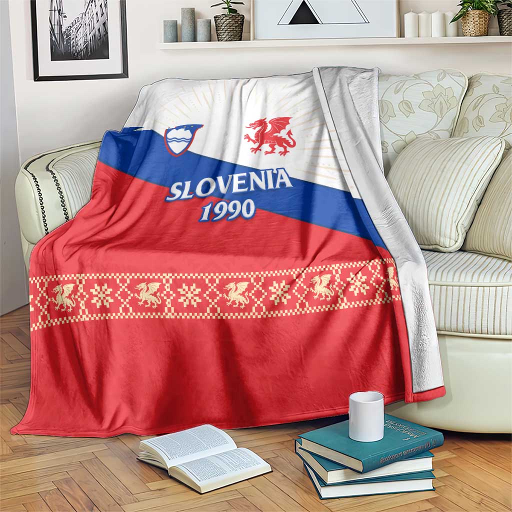 Slovenian Independence Blanket 1990 Tribute with Dragon Emblem and Alpine Legacy