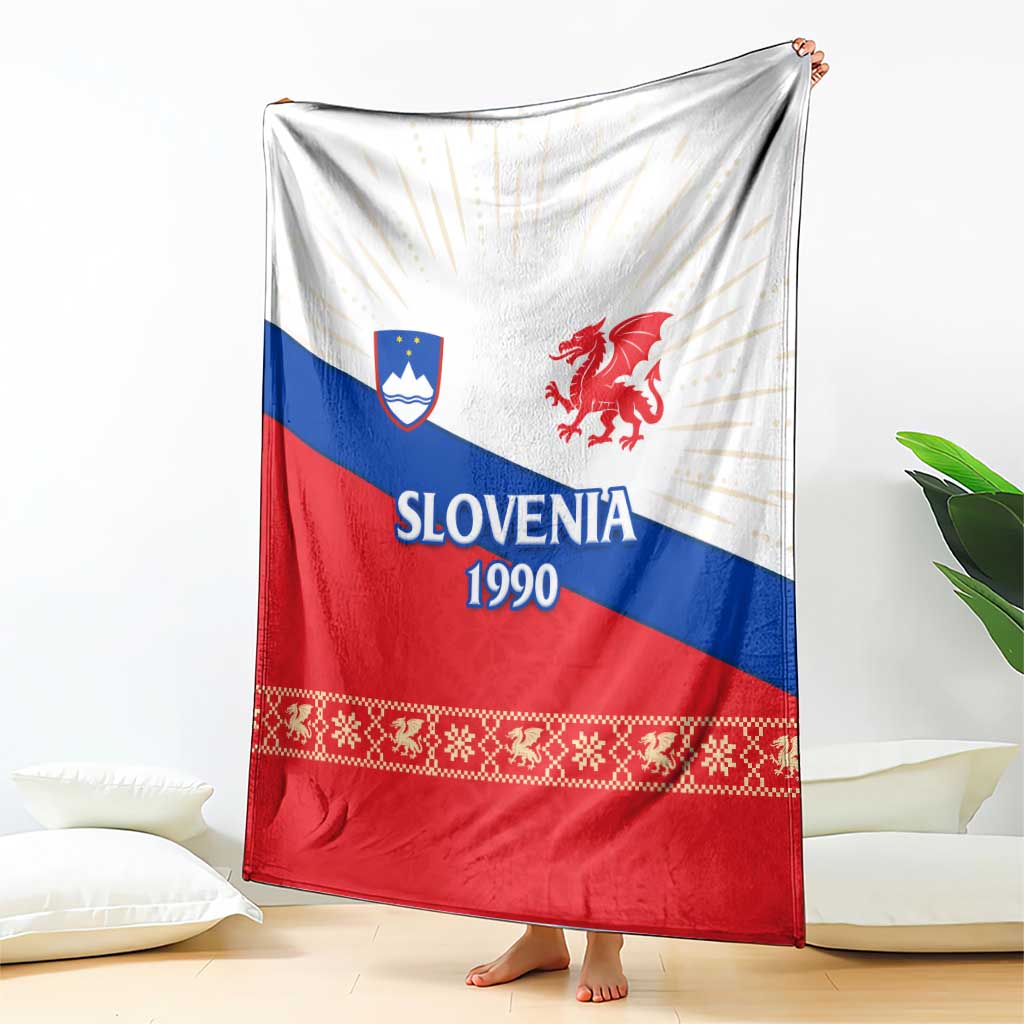 Slovenian Independence Blanket 1990 Tribute with Dragon Emblem and Alpine Legacy